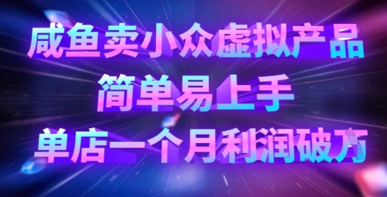 咸鱼卖小众虚拟产品,简单易上手,单店一个月利润破W-青年云网创—高质量项目商城